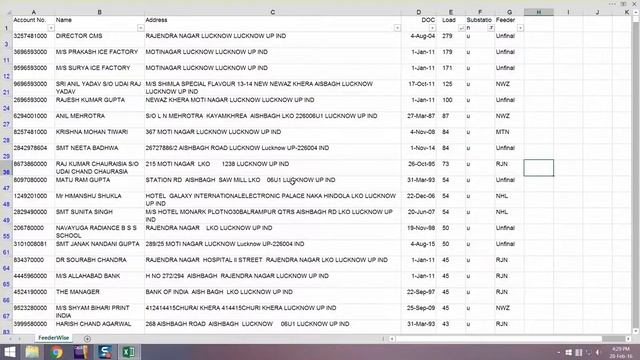 Excel Application to Calculate AT&C Losses from Master Data | UPPCL