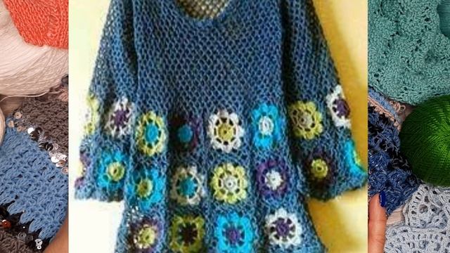 Бабушкин квадрат в тренде???/Обзор вязаныx изделий??/Шедевры?из остатков пряжи? #Вязание #МаринаВВ