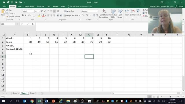Time Series: How to find a 4 point moving average and Centred 4PMA