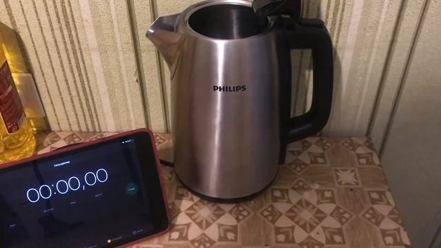 Распаковка электрочайника PHILIPS HD9351/91 Время закипания