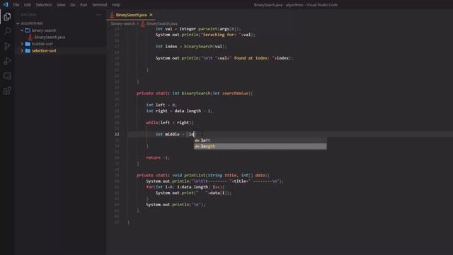Beginner Algorithms With Java - Binary Search