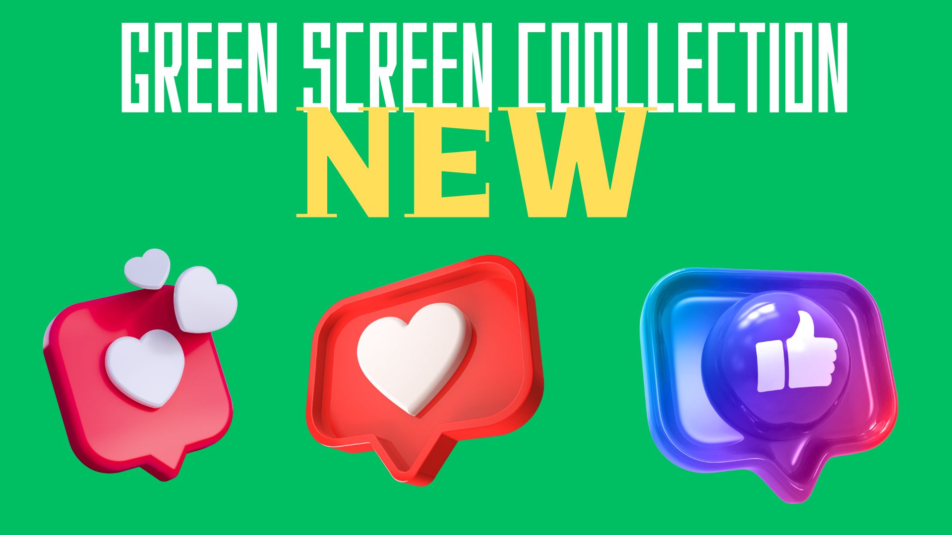 Green screen collection | Like Buttons youtube - For video