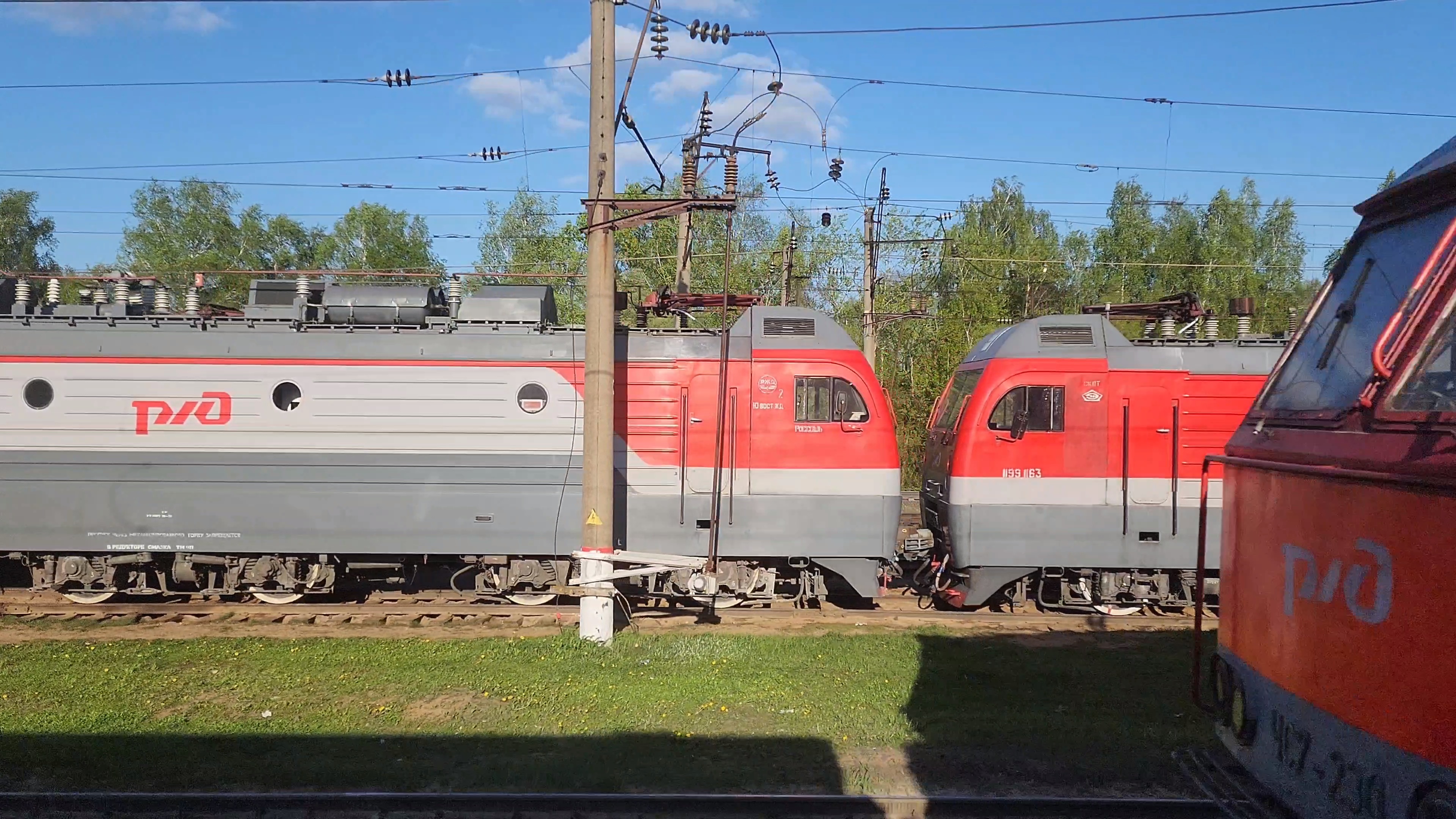 ПТОЛ станции Узуново | ЧС7 и ЭП1М | из окна поезда