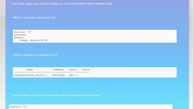 Docker compose detached mode not working