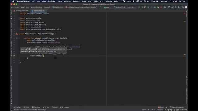 S1 E3: EditText & Toast vs. Snackbar