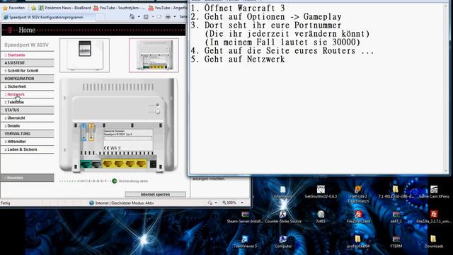 How to host in Warcraft 3 (German)