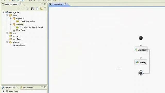 Create a Rule Flow in IBM ILOG JRules