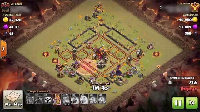 Clash Of Clans WAR Best clear Hall 10 Max With Lavallon
