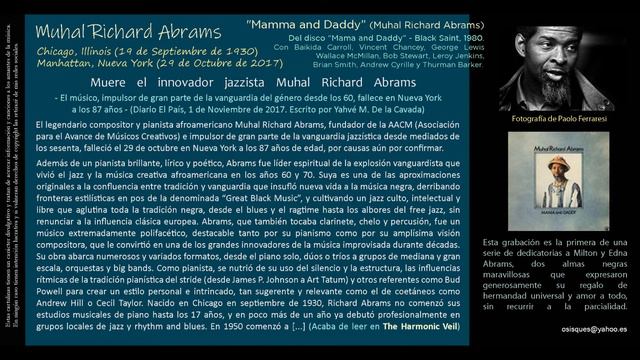Muhal Richard Abrams (1930 - 2017) - Mamma and Daddy