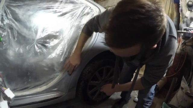 Покраска авто в гараже, Lexus GS300 серебро.mp4