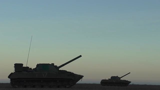 Работа артиллеристов ВДВ по позициям украинских боевиков