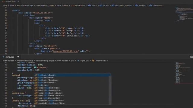 Landing page design for website using html css