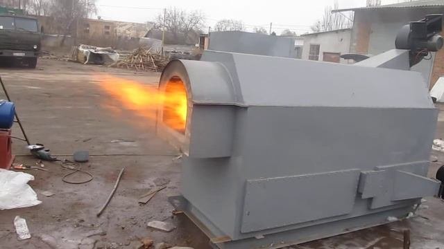 Работа предтопка альтернативного топлива