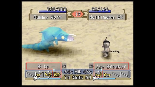 Monster Rancher 2: Gummy Worm (Jelly Worm) fights in IMa Official Cup Grade D (Hard Mode)!