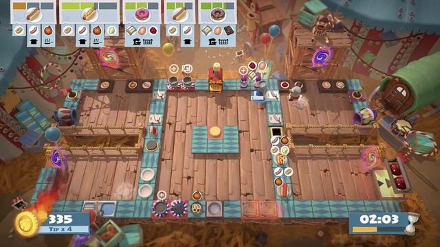 Overcooked! All You Can Eat- Extra Trimmings Carnival of Chaos Level 3-4