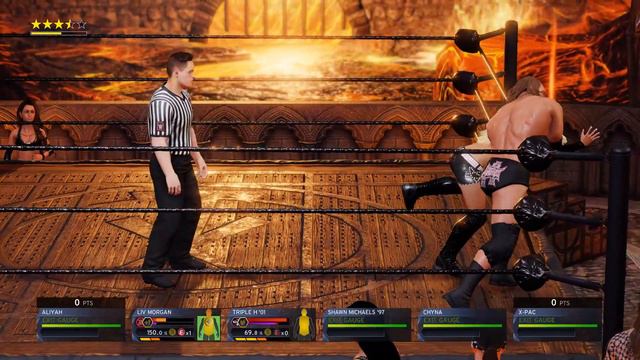 WWE 2k20: Liv Morgan vs Triple H '01, Intergender man vs woman wrestling match