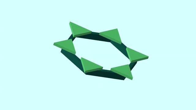 3D-проект: "Венчик из 6-и зелёных треугольников"