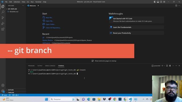 Mini curso de GitFlow - Aula 1 Comandos básicos