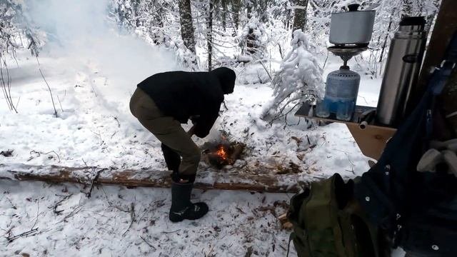 Зимний лес выживание походная кухня оказывается... кудатоходы