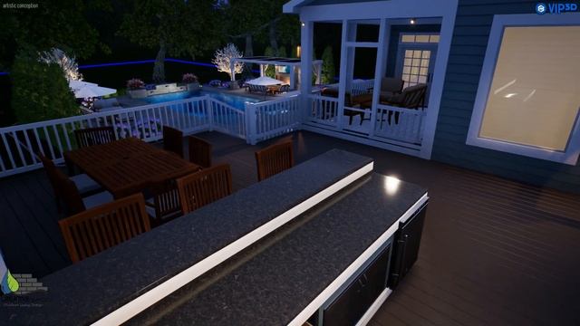 3D Design of Swimming Pool, Pergola, Outdoor Seating Areas