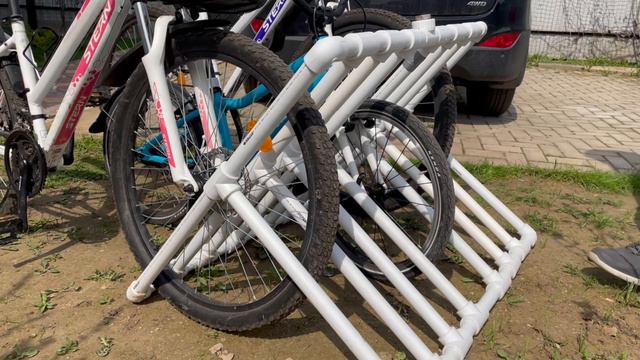 Велопарковка из полипропиленовых труб. Самоделки из пластиковых труб. DIY