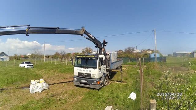 Газобетон. Доставка и разгрузка краном-манипулятором.