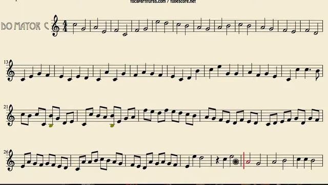 Pachelbel's Canon In C Major Sheet Music For Flute Violin And Oboe G Key Tocapartituras Com Version