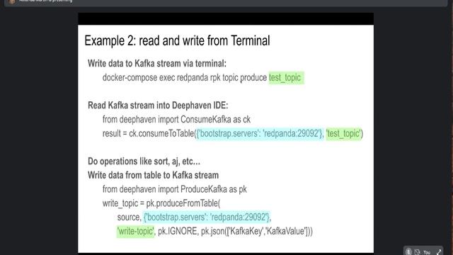 Kafka Streams in Deephaven (Learning Sessions)