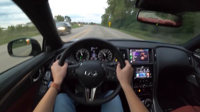 2022 Infiniti Q60 Red Sport 400 AWD - POV Evening Drive (Binaural Audio)