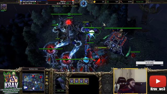 KraV vs XlorD "Revenge of DreamHack ?" | Warcraft 3 |