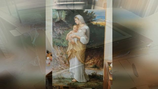 Реставрация станковой живописи раскрытие дилетантской записи и реставрация багетной рамы 19 век