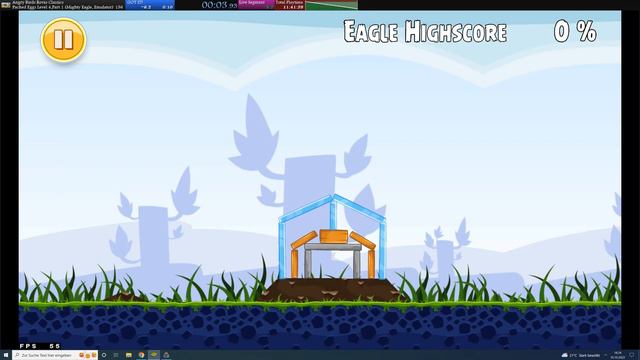 Angry Birds 2009 Speedrun (Poached Eggs Level 4, Part 1, Mighty Eagle) in 00:00:09,233
