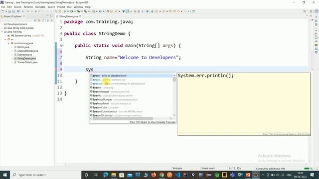 String contains method of String Class in Java