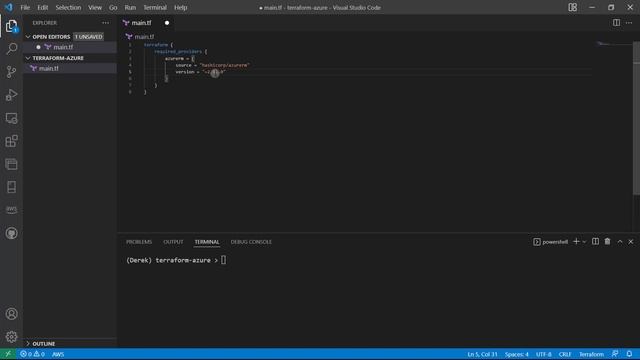 Terraform Azure Provider and Terraform Init