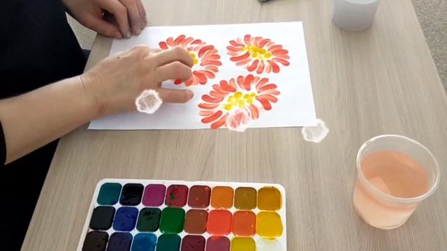 Рисование пальцами Цветы