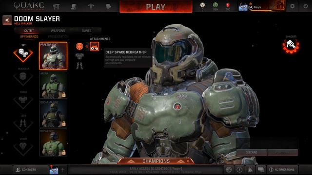 Quake Champions DOOM SLAYER Quick Spotlight [Closer Look/Abilities/Customization/Skins]