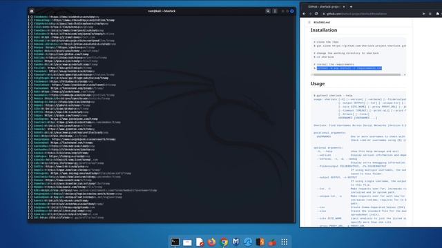 Linux Tool Sherlock - Profil Analyse Hacking Tool - DE