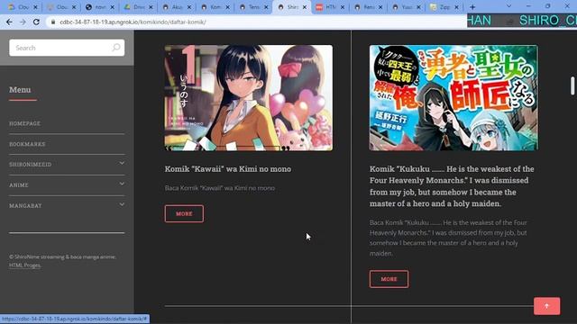Test website anime otomatis update | server NGROK