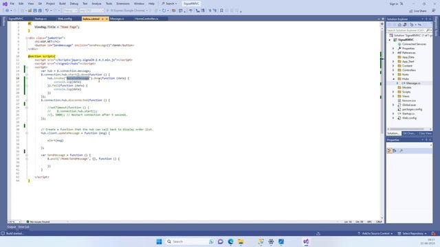 There was an error invoking Hub method 'message.ReceiveMessage'. in SignalR | Asp.Net SignalR
