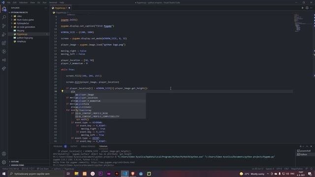 Gravity in  PYTHON PYGAME  Pygame ep. 3