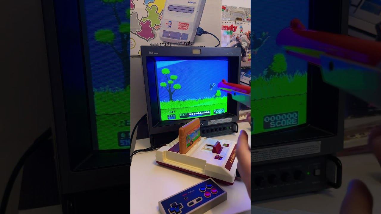Duck Hunt NES Zapper CRT Gameplay Retro Genesis 8bit