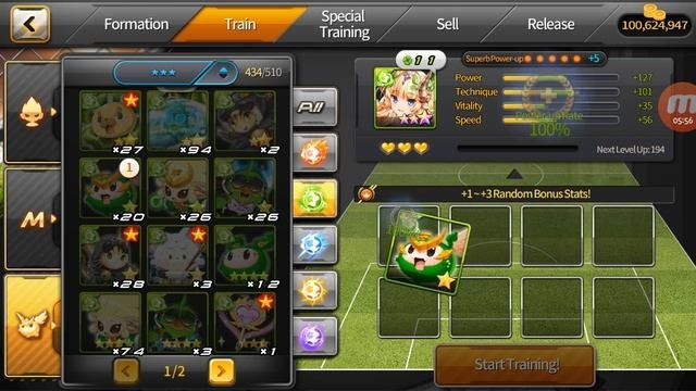 Soccer Spirits - Building Powerful Players 7 160 w swirlies  Stone Slot Attribute Reroll