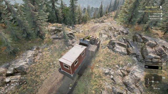 Snowrunner Ontario, Burned Forest - Water Boom 7 Kenworth 963 4k