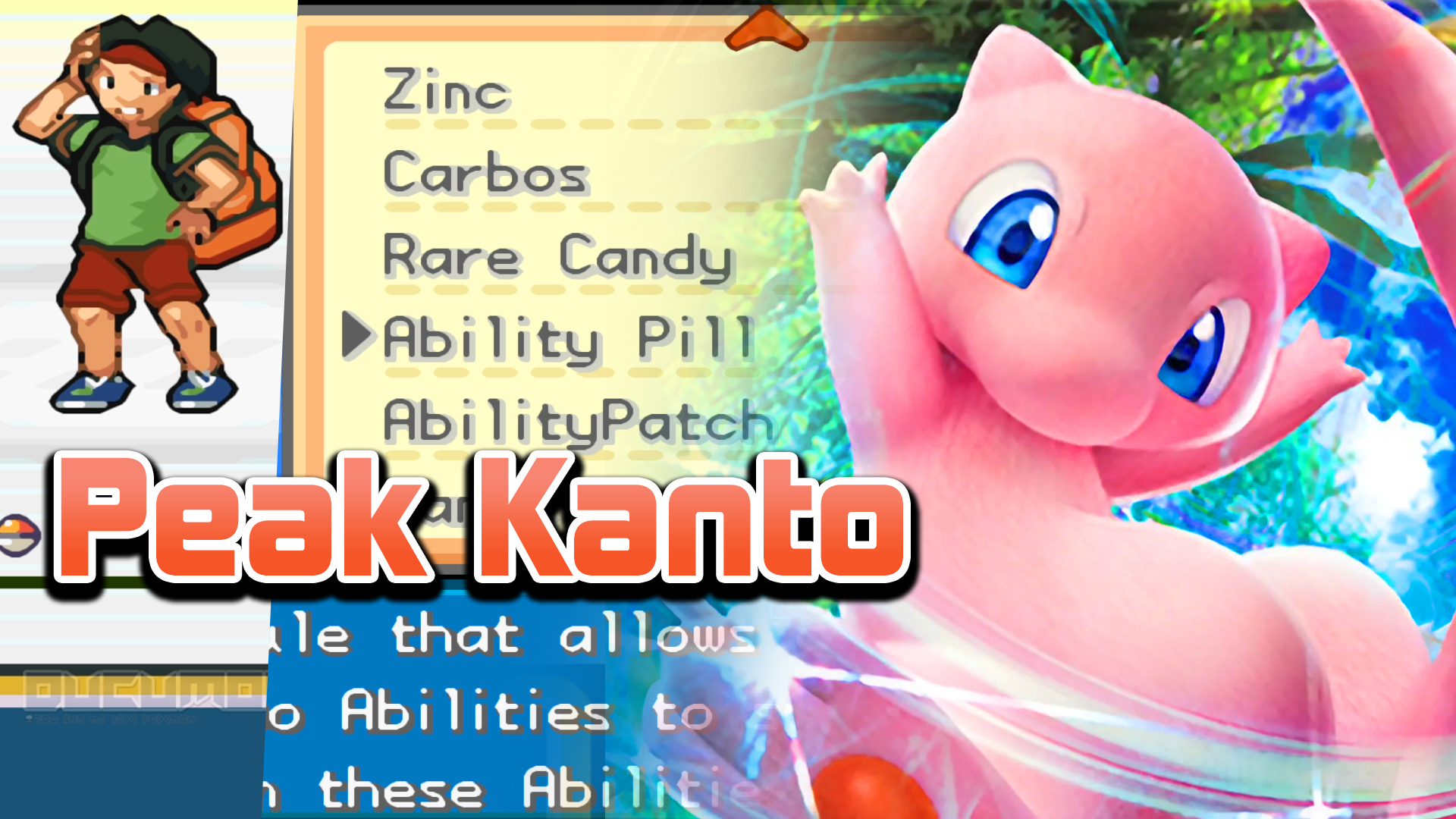 Pokemon Peak Kanto - GBA ROM Взлом имеет оригинальную историю, с довольно большим количеством дополн