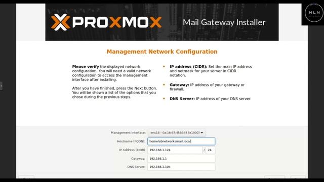 Proxmox Install: Mail Gateway in Virtual Machine (Mail Server)