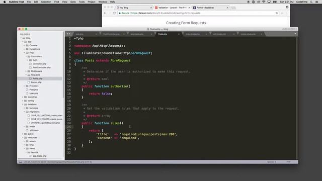 Laravel Basics, Part 19: Setting Up the First Validator