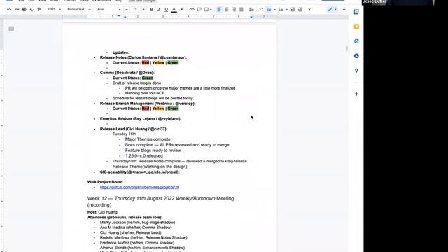 Kubernetes Release Team Meeting (1.25) (APAC) for 20220812