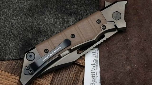 Складной нож Zero Tolerance KVT®Flipper  0223 (титан/G10 ,CPM 20CV DLC BlackWash)