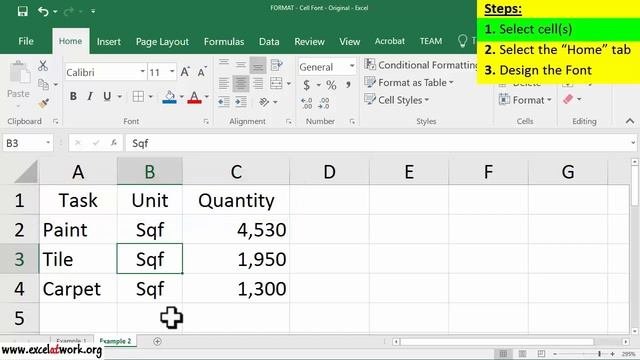 Cell font - Learn Excel Fast - Excel 2016