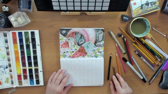 Композиционный эскиз (смешанная техника исполнения)
